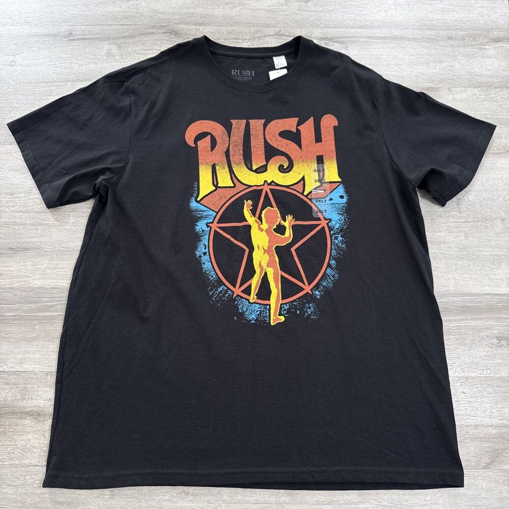 Rush Shirt Starman Logo Black Band T-Shirt Men's 2XLT NWT 2019 Cotton Tee